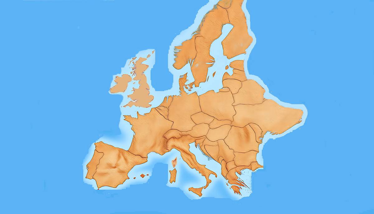 Carte stylisée illustrant la diversité des pays Europe