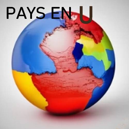 Notre planète en couleur pour symbolier les pays débutant en u